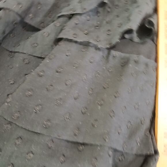 LOFT 4 Black Sleeveless Swiss Dot Ruffled Layers Polyester Rayon Blend Dress - Picture 10 of 15